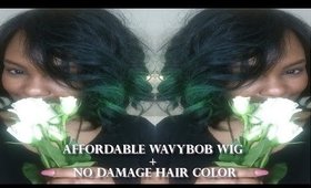 Affordable Wavy Bob Wig|Damage-Free Colored Hair