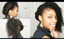 Flat Twist Updo on Natural Hair Curly Clip In Hair Extensions added