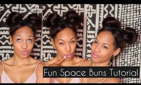 Cute & Funky Fresh Space Buns/Double Bun Tutorial | Heatless Hairstyle