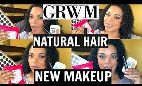 GRWM | Natural Hair & TRY ON *NEW* MAKEUP | NaturallyCurlyQ