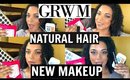 GRWM | Natural Hair & TRY ON *NEW* MAKEUP | NaturallyCurlyQ