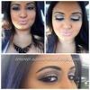 brown smoky eye with blue lower lash liner