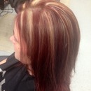 red hair and blonde highlights 