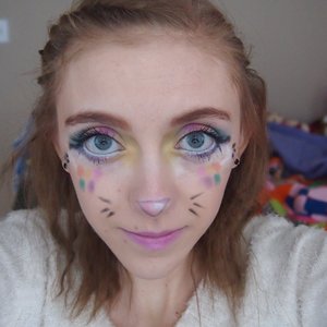 This is the cute Easter Bunnie makeup I wore for Easter.