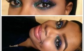 New Years Eve Makeup Look: Bold blue W/ glitter