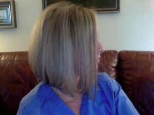 New hair. 8" cut off. Donating my hair to Pantene Pro-V Beautiful Lengths.