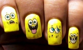 Sponge Bob - Decals Nail Art Nail Water Decals How To Nail Polish Easy Nail designs cute