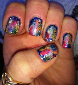 Galaxy nails done by myself.. Super easy!!