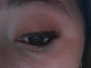 My makeup is so boring today. Its just two different orange colors and some ELF eyeliner and mascara. Haha it kinda sucks too but i rushed. lol