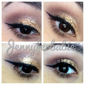 Glitter on lid & brown on crease from bh