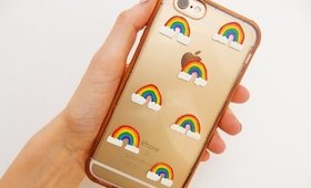 DIY Rainbow Stickers Phone Case