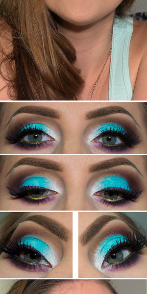 My step by step tutorial on my blog: http://staceymakeup.com/aqua-makeup-look-pictorial/