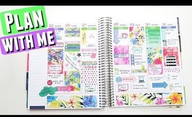 PWM: BRIGHT FLORALS Plan With Me | Erin Condren Life Planner Vertical Layout Weekly Spread #63