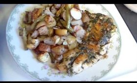 Orange Tarragon Rockfish and Roasted Veggies
