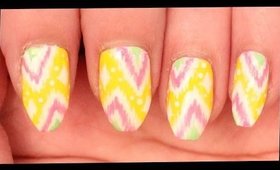 Bright Ikat nail art