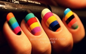 stripes nails