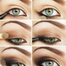 Brown smokey eye with gold accent