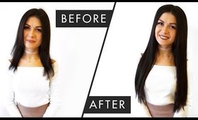 Kim Kardashian Inspired Sleek Straight Hair With Extensions