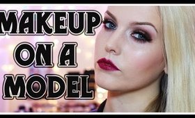 Makeup on a Model | Spotlight Eye & Dark Lip ft. Hayley Coleman