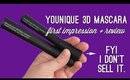 Younique 3D Mascara-First Impression + Honest Review