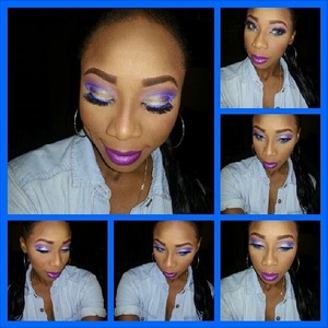 Try something fun with dramitic winged eyes!  I complimented this winged effect look with gold and purple shadows.