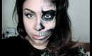 Half Human Half Skull Face HALLOWEEN Makeup Tutorial - REUPLOAD