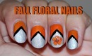 Elegant Fall Nail Design - Silver and Orange