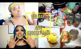 I TRIED GROCERY SHOPPING AT ALDI.....| WALMART + ALDI GROCERY HAUL