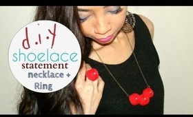 How to : Shoelace Statement necklace+ring - NancyLC