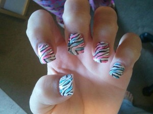 Simple cute zebra nails!
