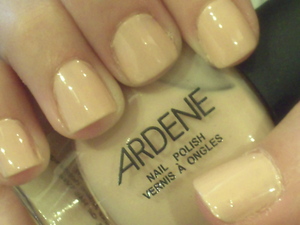 Ardene Nail Polish in the colour Barely There. Base for Halloween Alice in Wonderland nails, sadly I didn't get pictures of the finished design.