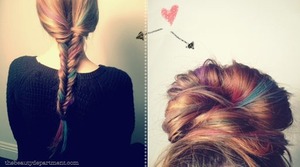 Colorful colourful chalking trend hair 