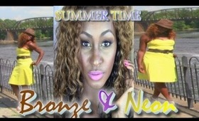 Dewy Summer Time Bronze & Neon Look | Shlinda1