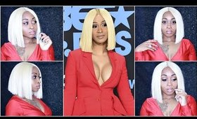 Cardi B Bet Awards Blonde Blunt Cut Bob Look UNDER $50!! ☆ How-To