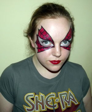 Spiderman/woman masquerade mask. Tutorial here: http://www.youtube.com/watch?v=pLlmV_09E5I