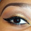 Winged liner, copper gold, saddle, gold glitter