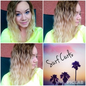 Surf curls with two overnight french braids :)