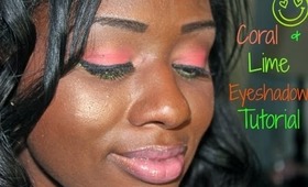 Coral/Lime Colorblock Eyeshadow Tutorial