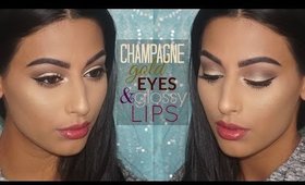 Champagne Gold Eyes + Glossy Lips | feat. MAC Cosmetics