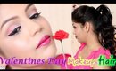 Pink Valentines Day Makeup and Flirty Hair Tutorial 2015