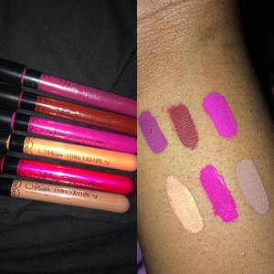 I know there's a "liquid lipstick" craze going on right now so I figured i might as well join in! These are the infamous menow long lasting lip glosses from eBay! They come in a bunch of different shades for extremely cheap so I bought these 6. (Top: 22, 33 & 25 Bottom: 14, 36 & 30) not quite sure why they are called lip glosses cuz they dry extremely matte. And they are called long lasting for a reason. Once they're dry they're STUCK! Great color pay off but I noticed that they are very drying to your lips, yet very sticky. If I were to pucker my lips they would stick together a bit. But that can be fixed buy putting some Chapstick on underneath it. For the price I think they're pretty cool!