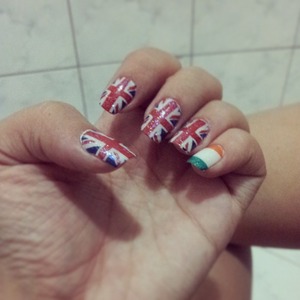 One Direction nails, UK and Ireland flag.