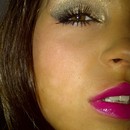 Hot Pink Lips & Glittery Eye
