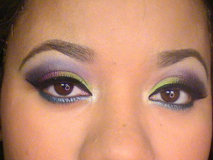 Lime Green, Bright Pink & Purple