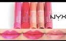 NYX Butter Lip Balm Swatches on Lips 5 colors