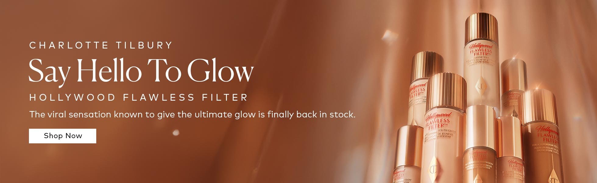 The viral sensation known to give the ultimate glow is finally back in stock. Shop the Charlotte Tilbury Hollywood Flawless Filter at Beautylish.com