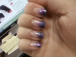 Purple Glitter tips