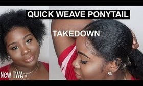 ♡ The TAKEDOWN Quickweave Ponytail + my Cowashed TWA