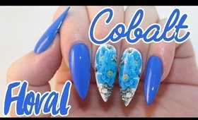 How To: Cobalt Floral Nails Tutorial