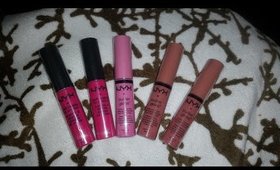 NYX BUTTER GLOSS AND NYX SOFT MATTE LIP CREAM COMPARISON